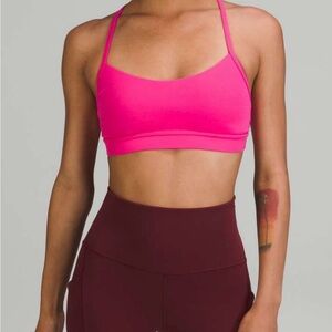 LULULEMON FLOW Y BRA IN SONIC PINK SIZE 10